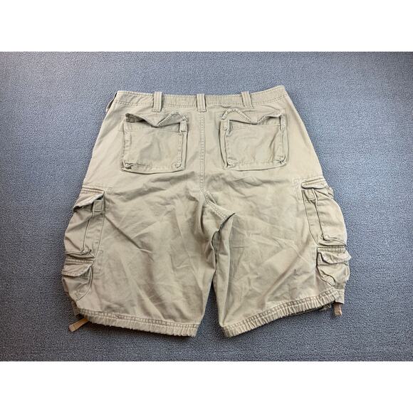 Y2K Lee Dungarees Men's Size 34 Cargo Shorts Beige Work‎ Outdoors HIking - Picture 2 of 10